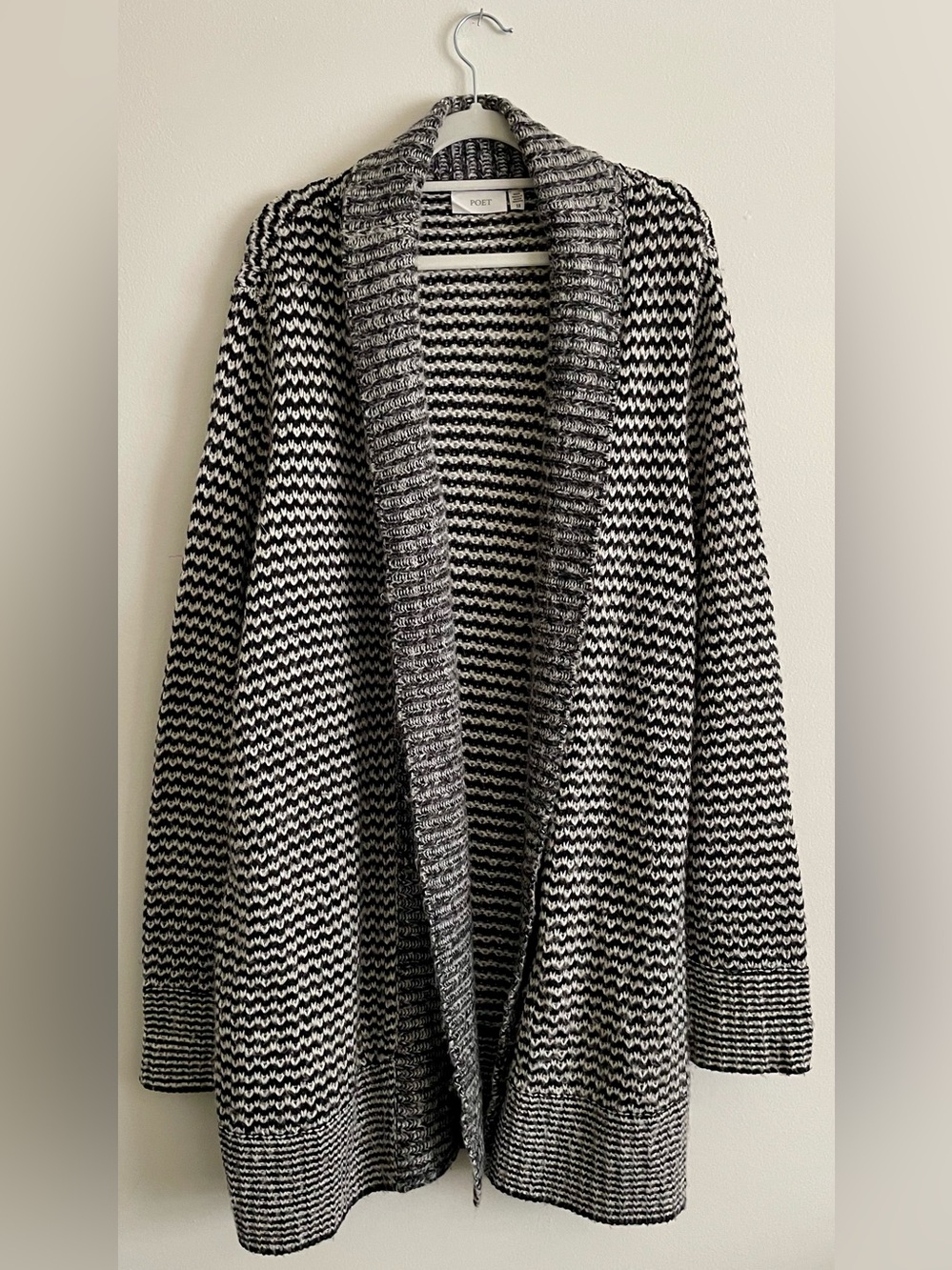 🐻‍❄️ POET Black & White Plus Size Knit Open Cardigan 🐻‍❄️